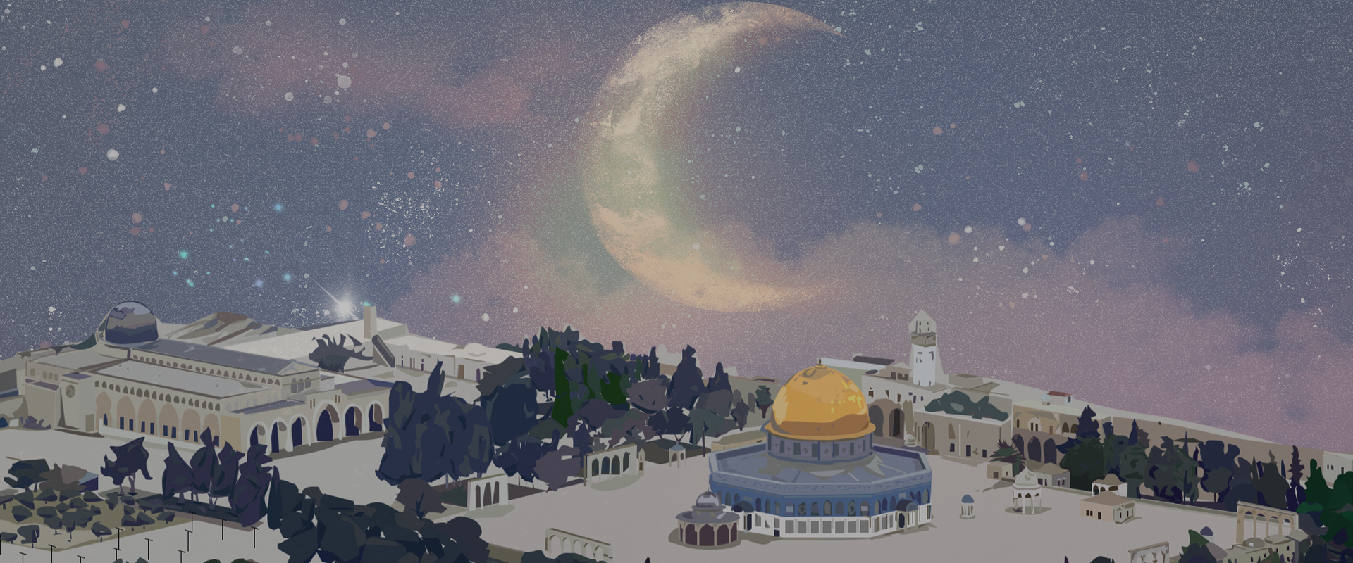 masjid al aqsa at night